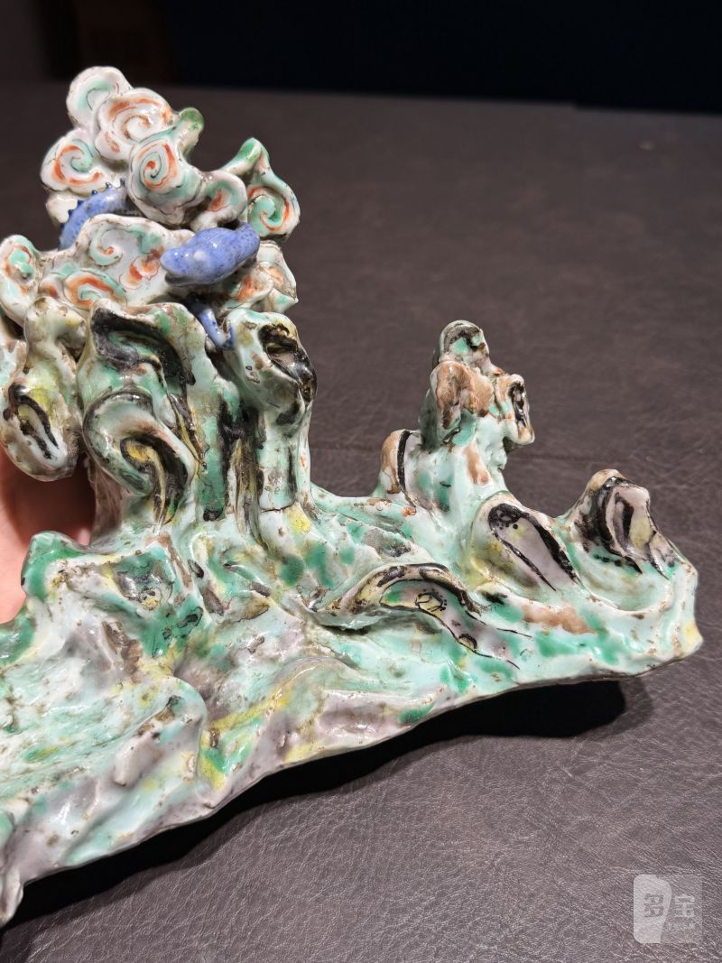 清康熙 粉彩福山寿海笔山 - 图5